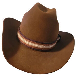 DOBBS Vintage Brown Roundup Collection felt fedora hat Texas western rodeo M